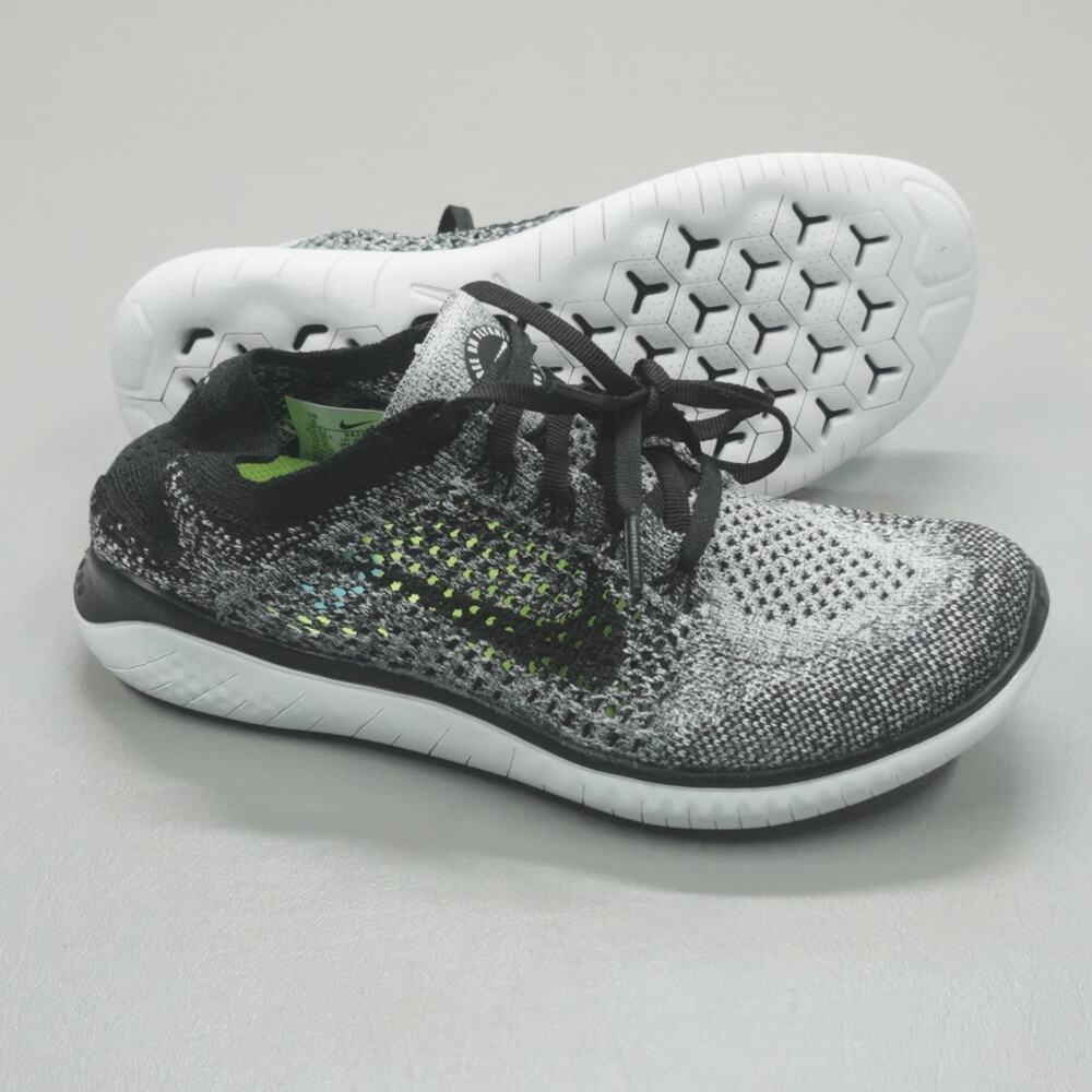 Nike Free RN Flyknit 2018 Women's Size 6 White Black 942839-101